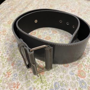 SANGIORGIO Wide Grey Leather Belt